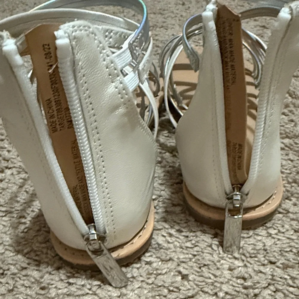 Cat & Jack Iridescent Strappy Gladiator Sandals - Silver